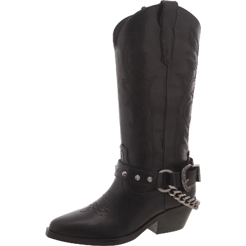 Womens Leather Studded Cowboy, Western Boots Desert Boot Utility Style  