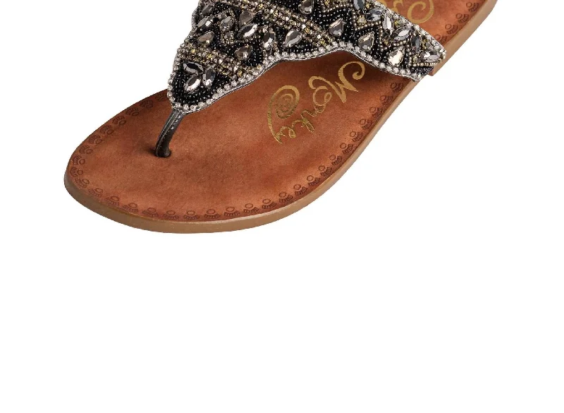 Women's Loving U Sandals In Black Quilted Shoe Design  