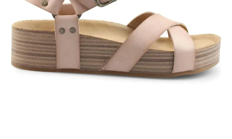 Women's Makara Sandals In Blush Dyecut Brogue Oxford Aesthetic 