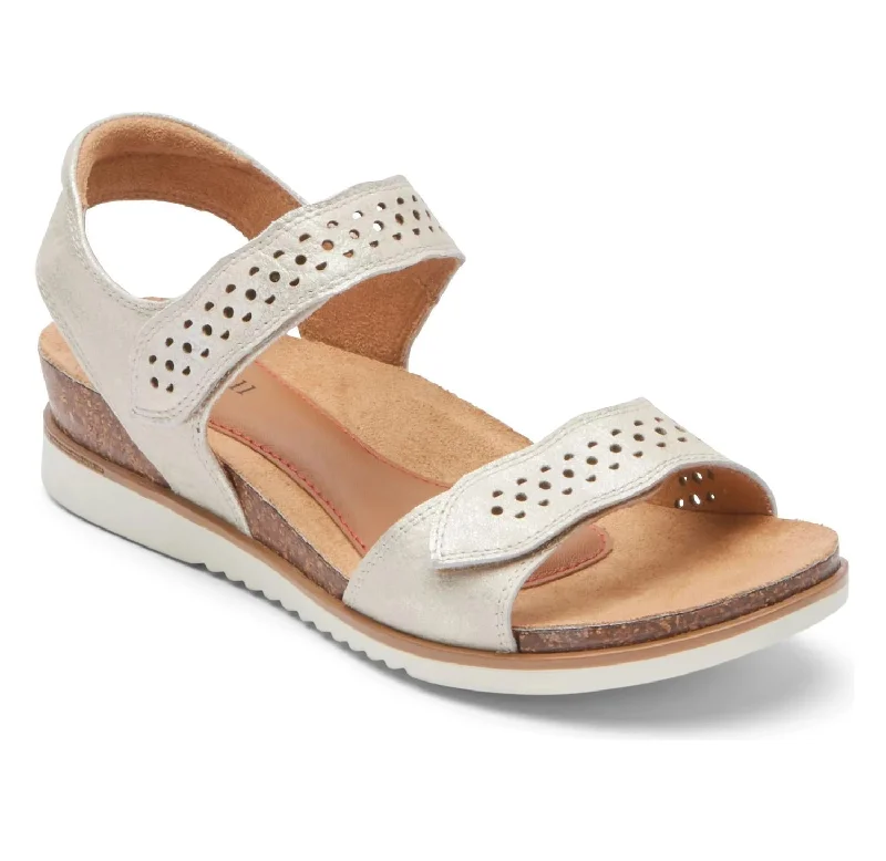 Women's May Wave Strap Sandal In White Blue Coast Loafer Aesthetic 