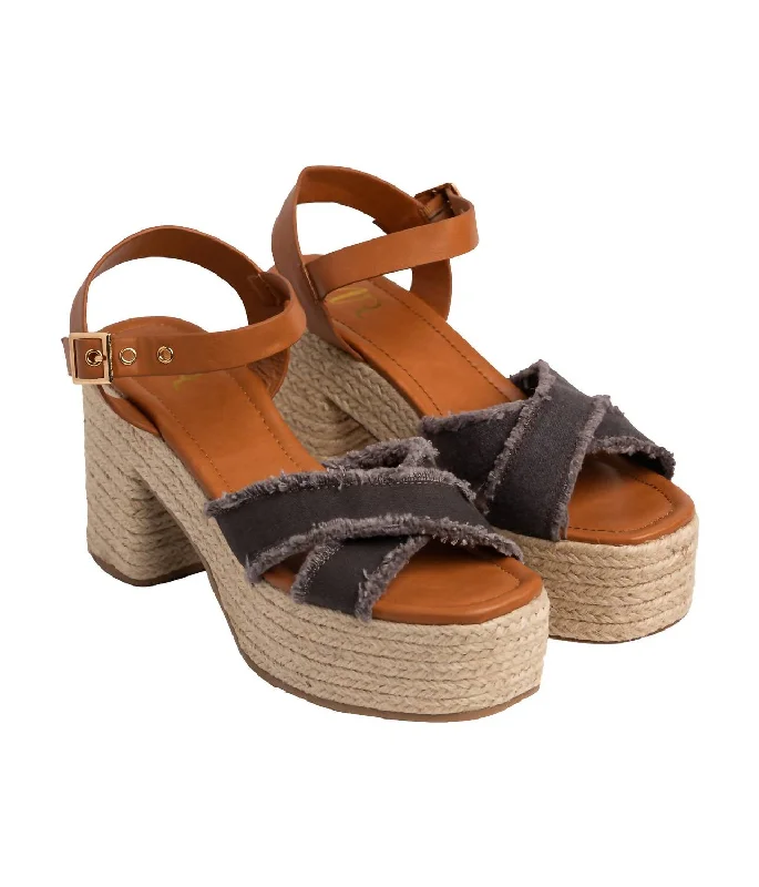Women's Nana Platform Sandals In Black Desert Boot Utility Style  