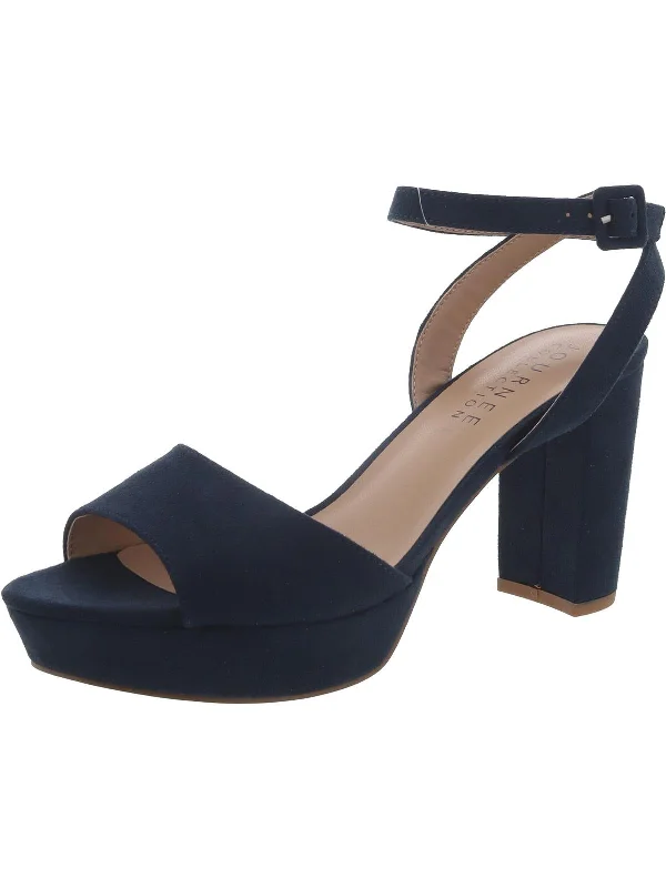 Womens Open Toe Block Heel Slingback Sandals Hemp - Material Shoe Style  