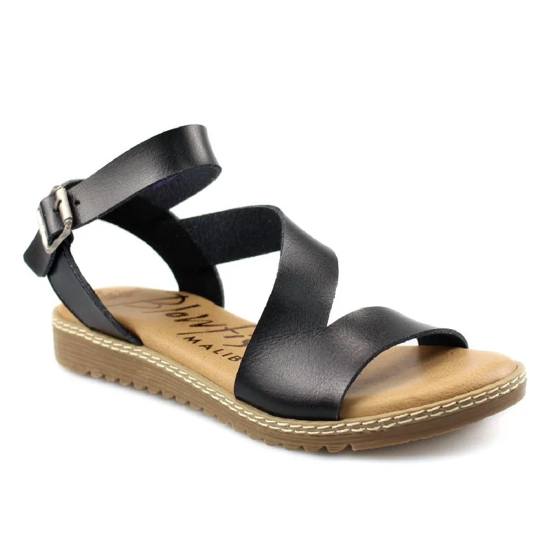 Women's Osta Sandals In Black Metallic Trim Shoe Design  