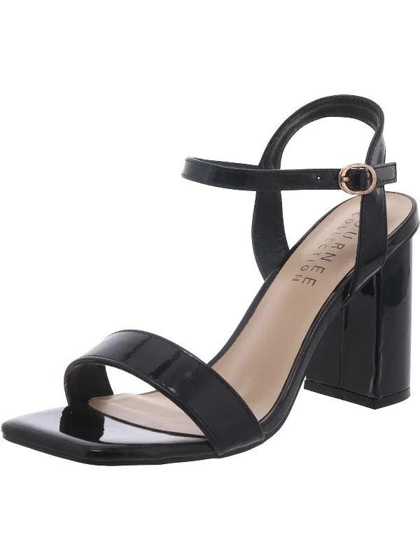 Womens Patent Square toe Block Heel Vintage Oxford Appeal 