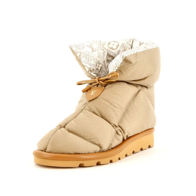 Women's Pillow Comfort Ankle Boots Nylon with Limited Edition Since 1854 Monogram Nylon Upcycled Shoe Look  