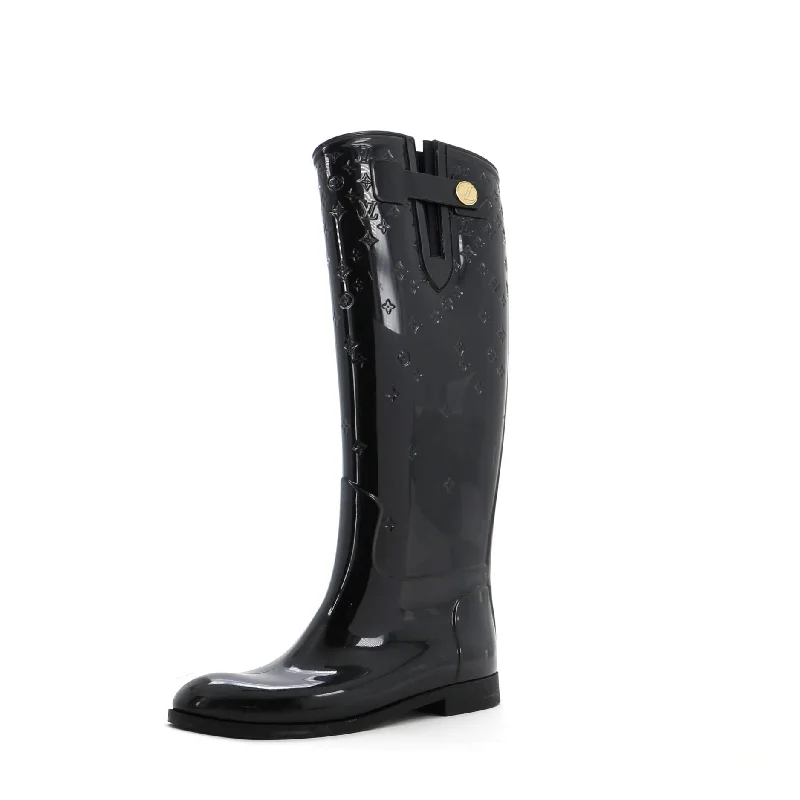 Women's Rain Boots Monogram Rubber Artisan - Crafted Loafer Style  