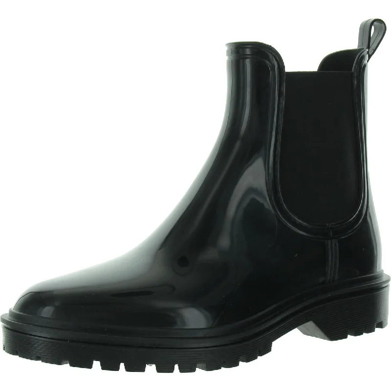 Womens Rainboots Lugged Sole Ankle Boots Lightweight Tennis Sneaker Look  