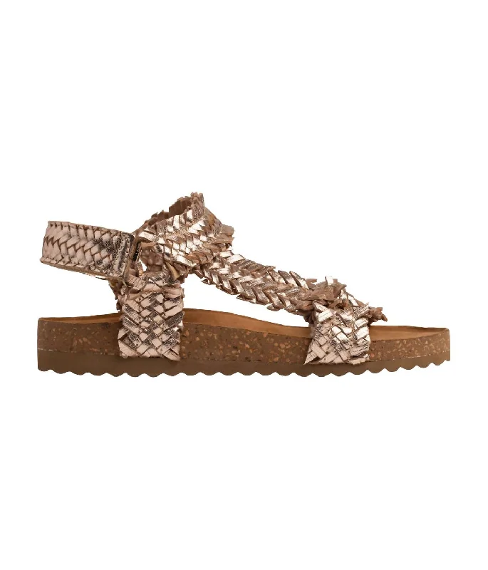 Women's River Dance Woven Sandal In Champagne Open - Lacing Derby Look  