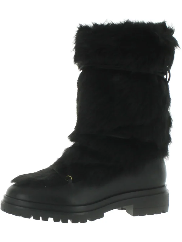 Womens Sheep shearling Warm Mid-Calf Boots Victorian - Era Boot Style  