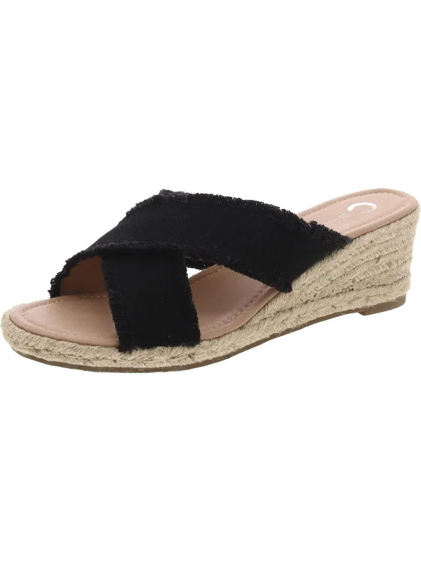 Womens Slip On Open Toe Espadrilles Sustainable Shoe Design  