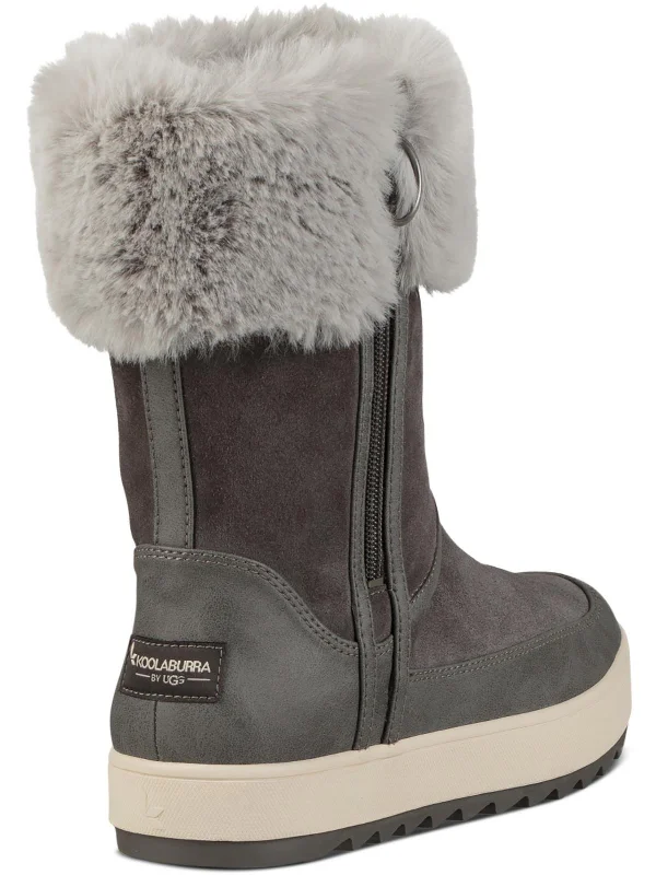 Womens Suede Cozy Winter & Snow Boots Paisley Print Shoe Design  