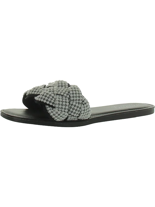 Womens Warm Dressy Slide Sandals Rubber - Sole Plimsoll Look  
