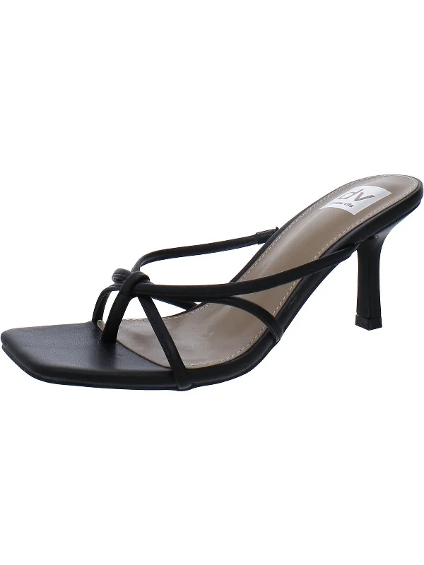 Zini Womens Faux Leather Square Toe Heels Sustainable Shoe Design  